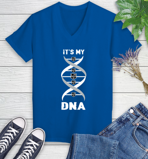 Los Angeles Kings NHL Hockey It's My DNA Sports Women's V-Neck T-Shirt 10