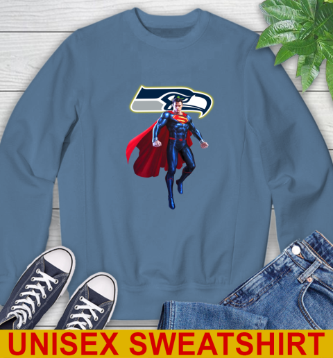 NFL Superman DC Sports Football Seattle Seahawks Sweatshirt 8
