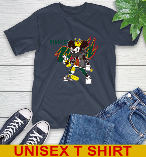 Minnesota Wild NHL Hockey Mickey Peace Sign Sports T-Shirt - Image 5
