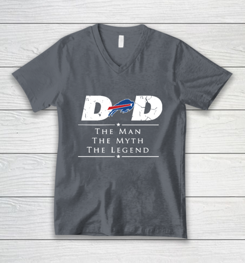 Buffalo Bills NFL Football Dad The Man The Myth The Legend V-Neck T-Shirt - Image 5