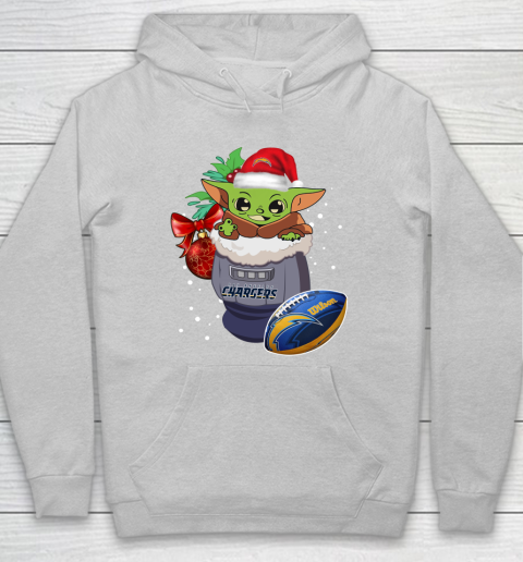 Los Angeles Chargers Christmas Baby Yoda Star Wars Funny Happy NFL Hoodie 6