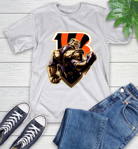 NFL Thanos Avengers Endgame Football Sports Cincinnati Bengals T-Shirt 12