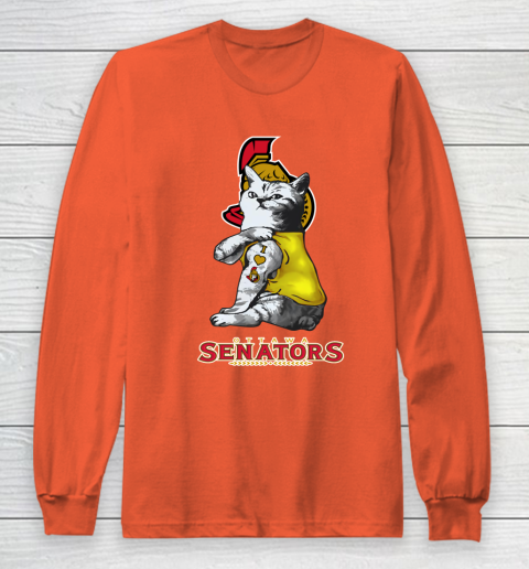 NHL My Cat Loves Ottawa Senators Hockey Long Sleeve T-Shirt 3