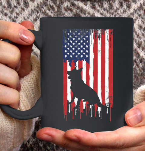 German Shepherd 4th of July Patriotic American USA Flag Ceramic Mug 11oz