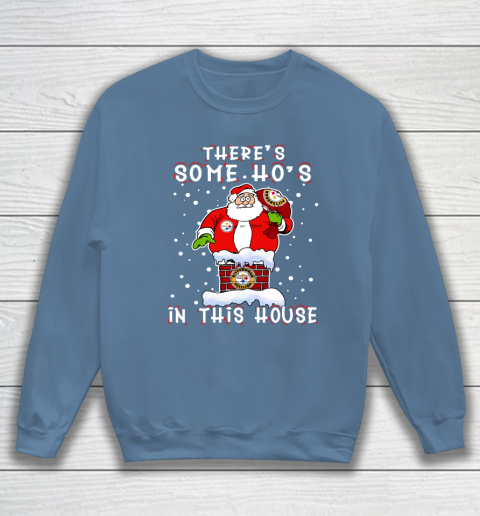 Pittsburgh Steelers Christmas There Is Some Hos In This House Santa Stuck In The Chimney NFL Sweatshirt 6