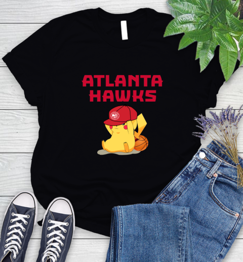 NBA Pikachu Basketball Sports Atlanta Hawks Women's T-Shirt 2