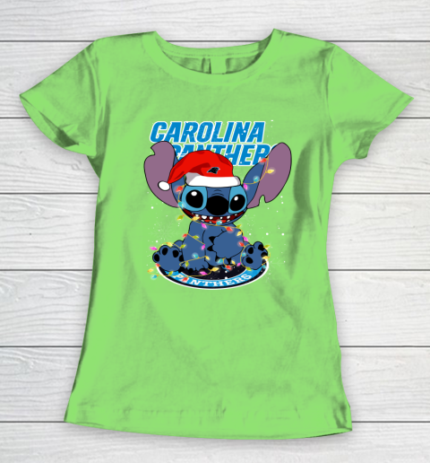 Carolina Panthers NFL Football noel stitch Christmas Women's T-Shirt 5
