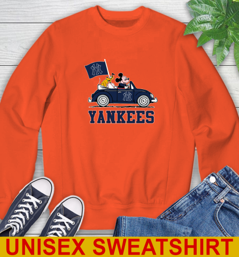 MLB Baseball New York Yankees Pluto Mickey Driving Disney Shirt Sweatshirt 4