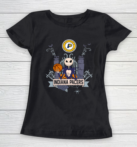NBA Indiana Pacers Basketball Jack Skellington Halloween Women's T-Shirt