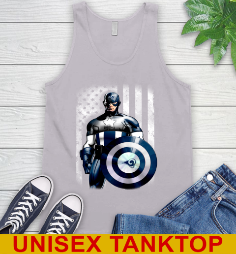 Los Angeles Rams NFL Football Captain America Marvel Avengers American Flag Shirt Tank Top 3