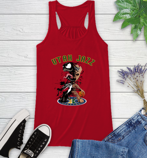 NBA Utah Jazz Basketball Venom Groot Guardians Of The Galaxy Racerback Tank 6