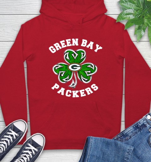 NFL Green Bay Packers Three Leaf Clover St Patrick's Day Football Sports Hoodie 10