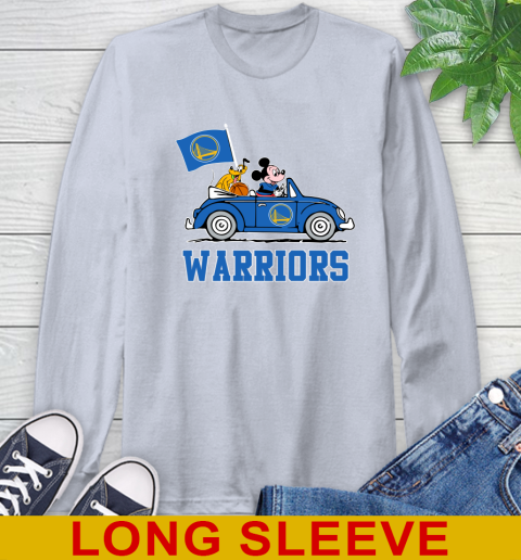 NBA Basketball Golden State Warriors Pluto Mickey Driving Disney Shirt Long Sleeve T-Shirt 6