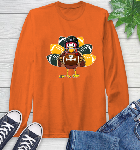 Green Bay Packers Turkey Thanksgiving Day Long Sleeve T-Shirt 5