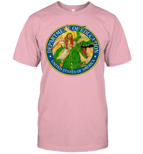 tt5n department of education badass jesus riding a dinosaur shirts jersey t shirt 60 front pink