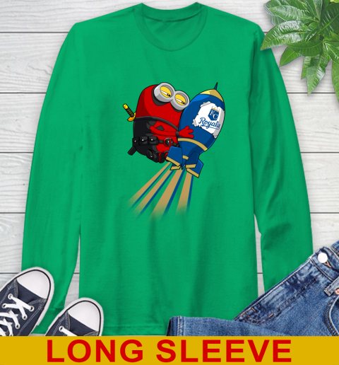 MLB Baseball Kansas City Royals Deadpool Minion Marvel Shirt Long Sleeve T-Shirt 8