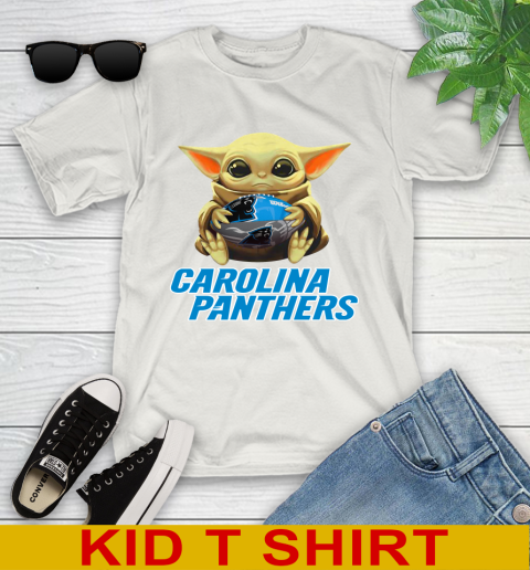 NFL Football Carolina Panthers Baby Yoda Star Wars Shirt Youth T-Shirt 12