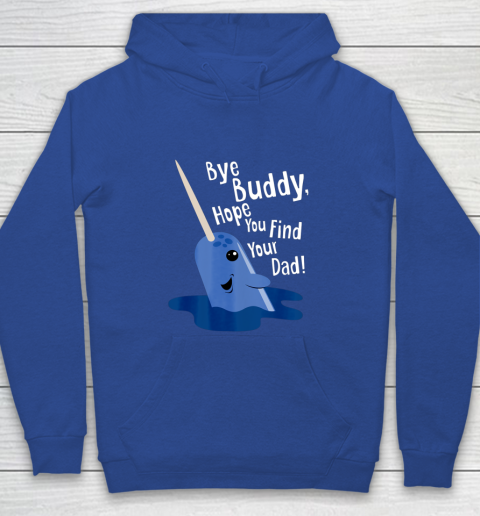 Bye Buddy Narwhal Elf Funny Christmas Holiday Gift Youth Hoodie 6