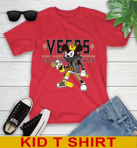 Vegas Golden Knights NHL Hockey Mickey Peace Sign Sports Youth T-Shirt 10