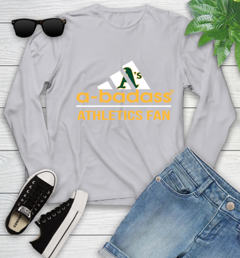 MLB A Badass Oakland Athletics Fan Adidas Baseball Sports Youth Long Sleeve 5