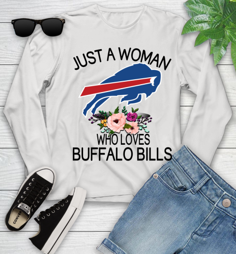NFL Just A Woman Who Loves Buffalo Bills Football Sports Youth Long Sleeve