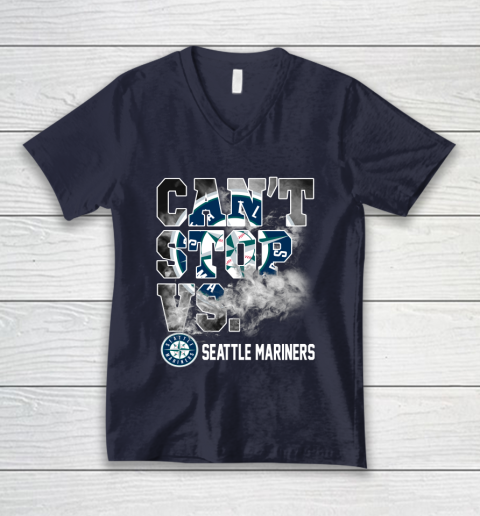 MLB Seattle Mariners Baseball Can't Stop Vs Mariners V-Neck T-Shirt 2