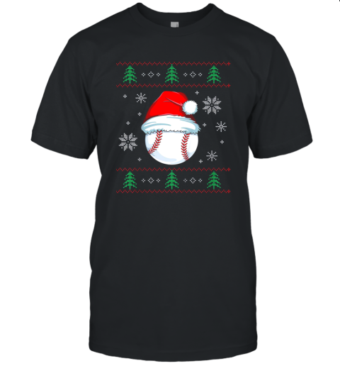 Ugly Christmas Baseball Shirt Boys Kids Ball Santa Pajama Unisex Jersey Tee