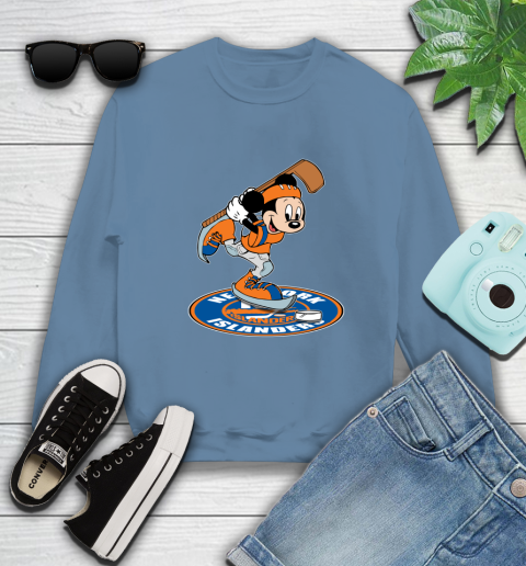 NHL Hockey New York Islanders Cheerful Mickey Disney Shirt Sweatshirt 8