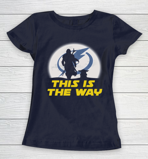 Tampa Bay Lightning NHL Ice Hockey Star Wars Yoda And Mandalorian This Is The Way Women's T-Shirt 2