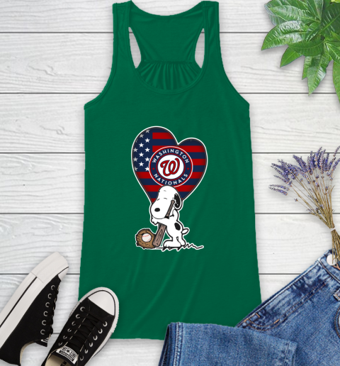 Washington Nationals MLB Baseball The Peanuts Movie Adorable Snoopy Racerback Tank 7