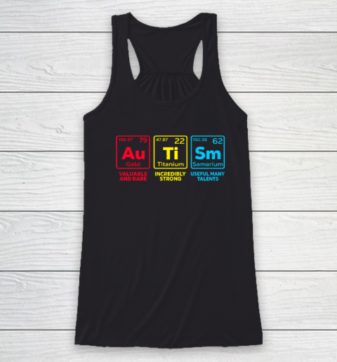 Autism Awareness Elements Periodic Table Racerback Tank