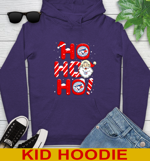 Toronto Blue Jays MLB Baseball Ho Ho Ho Santa Claus Merry Christmas Shirt Youth Hoodie 5