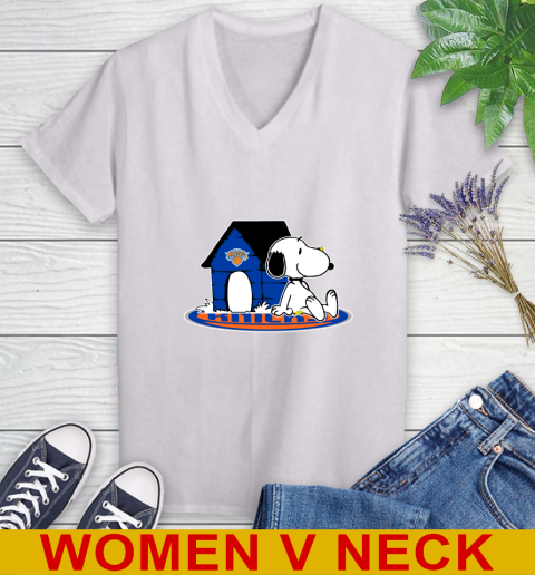NBA Basketball New York Knicks Snoopy The Peanuts Movie Shirt Women's V-Neck T-Shirt