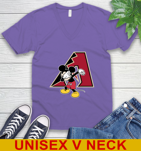 Arizona Diamondbacks MLB Baseball Dabbing Mickey Disney Sports V-Neck T-Shirt 9