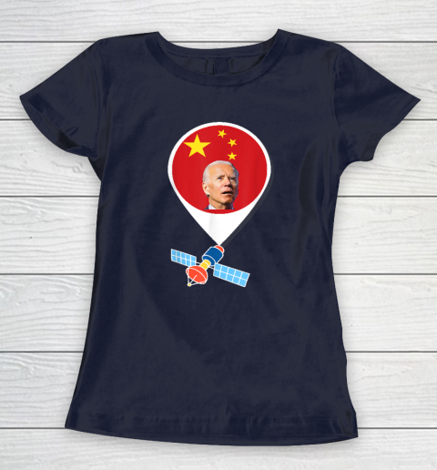 Chinese Spy Balloon Funny Surveillance Joe Biden China Flag Women's T-Shirt 2
