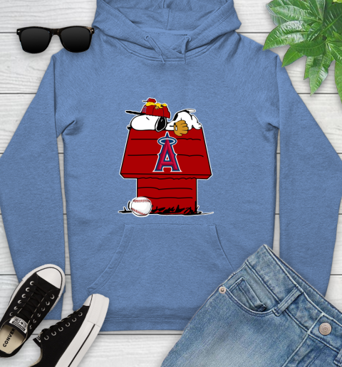 MLB Los Angeles Angels Snoopy Woodstock The Peanuts Movie Baseball T Shirt Youth Hoodie 12