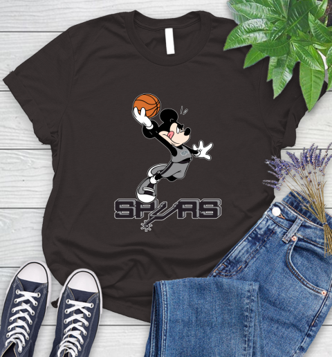 NBA Basketball San Antonio Spurs Cheerful Mickey Mouse Shirt Women's T-Shirt 9