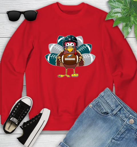 Philadelphia Eagles Turkey Thanksgiving Day Youth Sweatshirt 9
