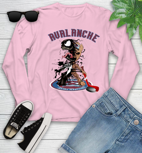 NHL Colorado Avalanche Hockey Venom Groot Guardians Of The Galaxy Youth Long Sleeve 10