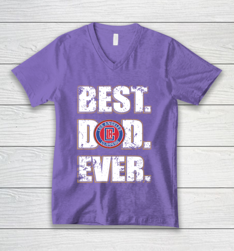 NBA LA Clippers Basketball Best Dad Ever Family Shirt V-Neck T-Shirt 8