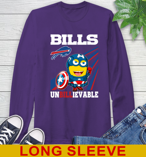 NFL Football Buffalo Bills Captain America Marvel Avengers Minion Shirt Long Sleeve T-Shirt 5