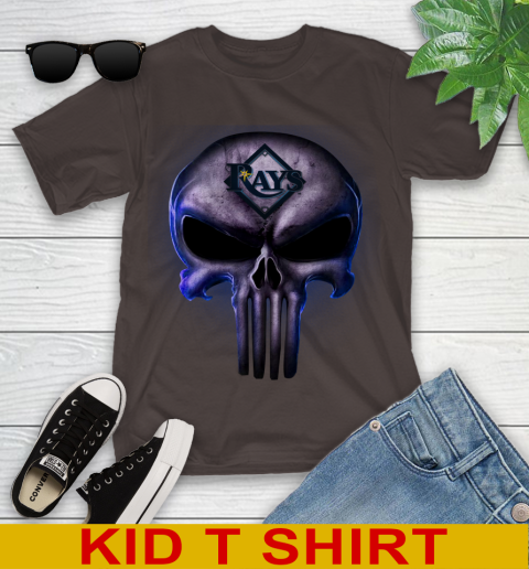 Tampa Bay Rays MLB Baseball Punisher Skull Sports Youth T-Shirt 6