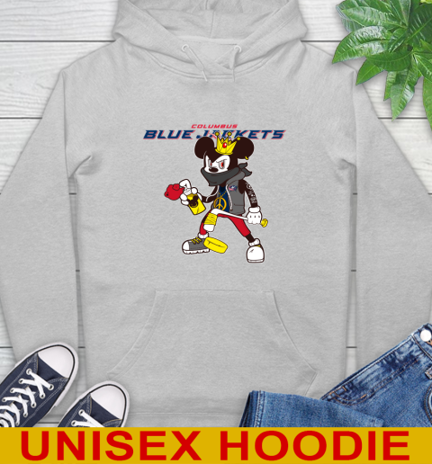 Columbus Blue Jackets NHL Hockey Mickey Peace Sign Sports Hoodie 6