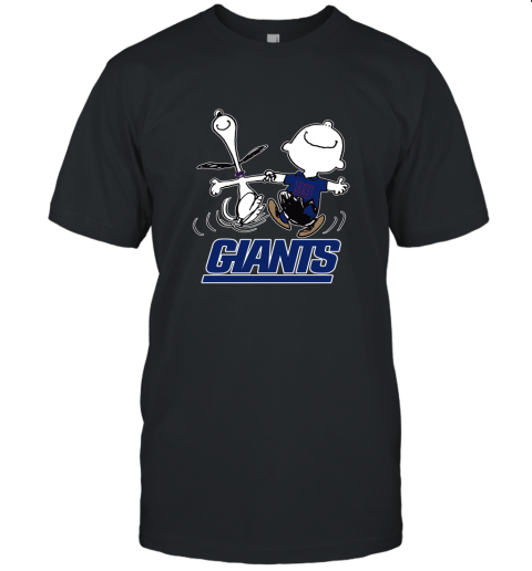 Snoopy And Charlie Brown Happy New York Giants Fans Unisex Jersey Tee