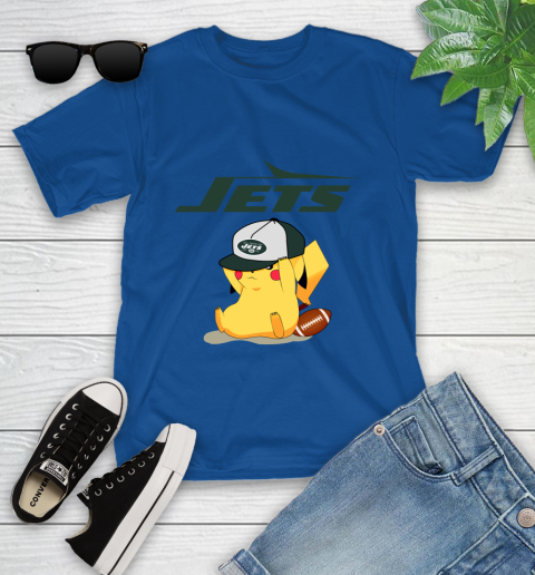 NFL Pikachu Football Sports New York Jets Youth T-Shirt 9