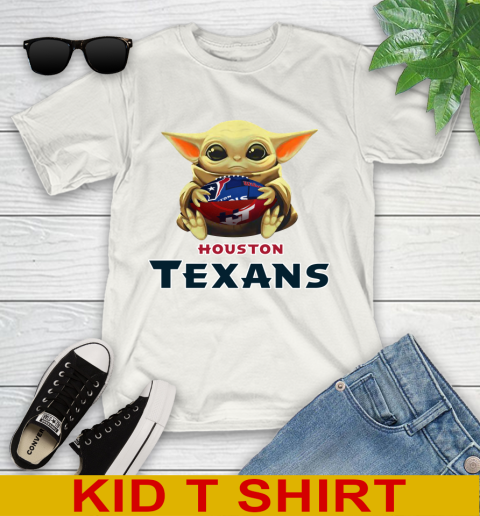 NFL Football Houston Texans Baby Yoda Star Wars Shirt Youth T-Shirt