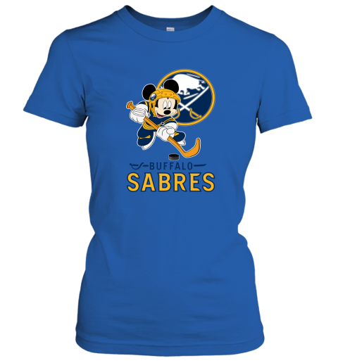 NHL Hockey Mickey Mouse Team Buffalo Sabres Women's T-Shirt 