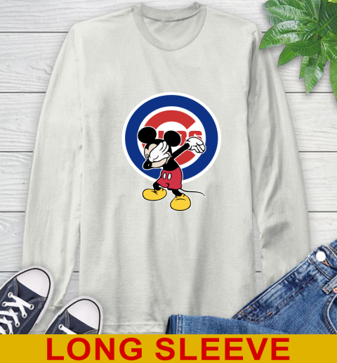 Chicago Cubs MLB Baseball Dabbing Mickey Disney Sports Long Sleeve T-Shirt 12