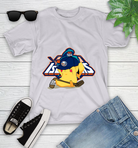 NHL Pikachu Hockey Sports New York Islanders Youth T-Shirt 4