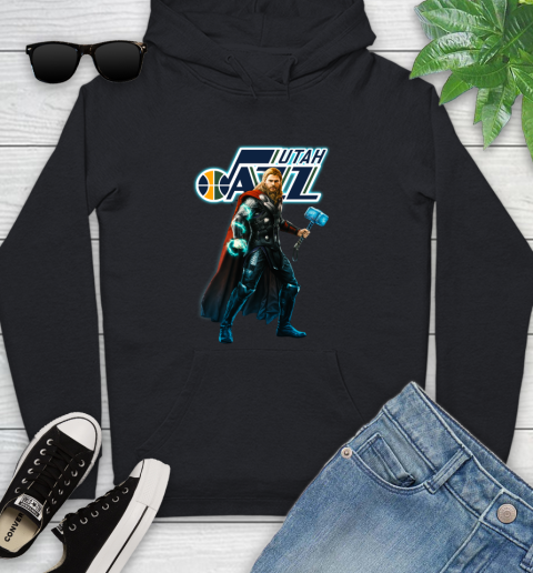 NBA Thor Avengers Endgame Basketball Utah Jazz Youth Hoodie 2